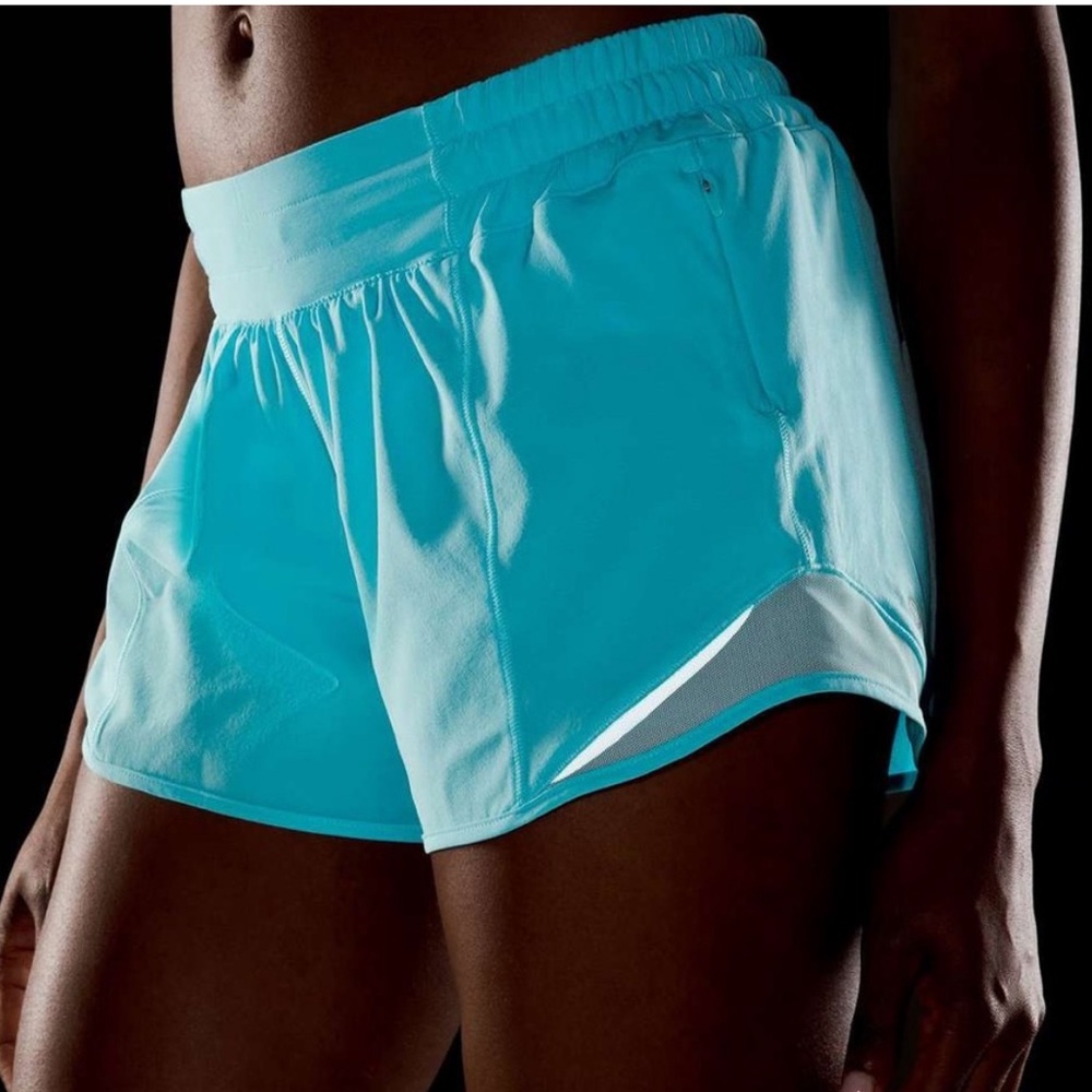 Lululemon hotty hot high rise shorts cyan blue